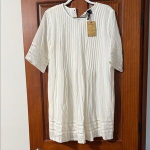 Knot Sisters Cream Textured Mini Dress